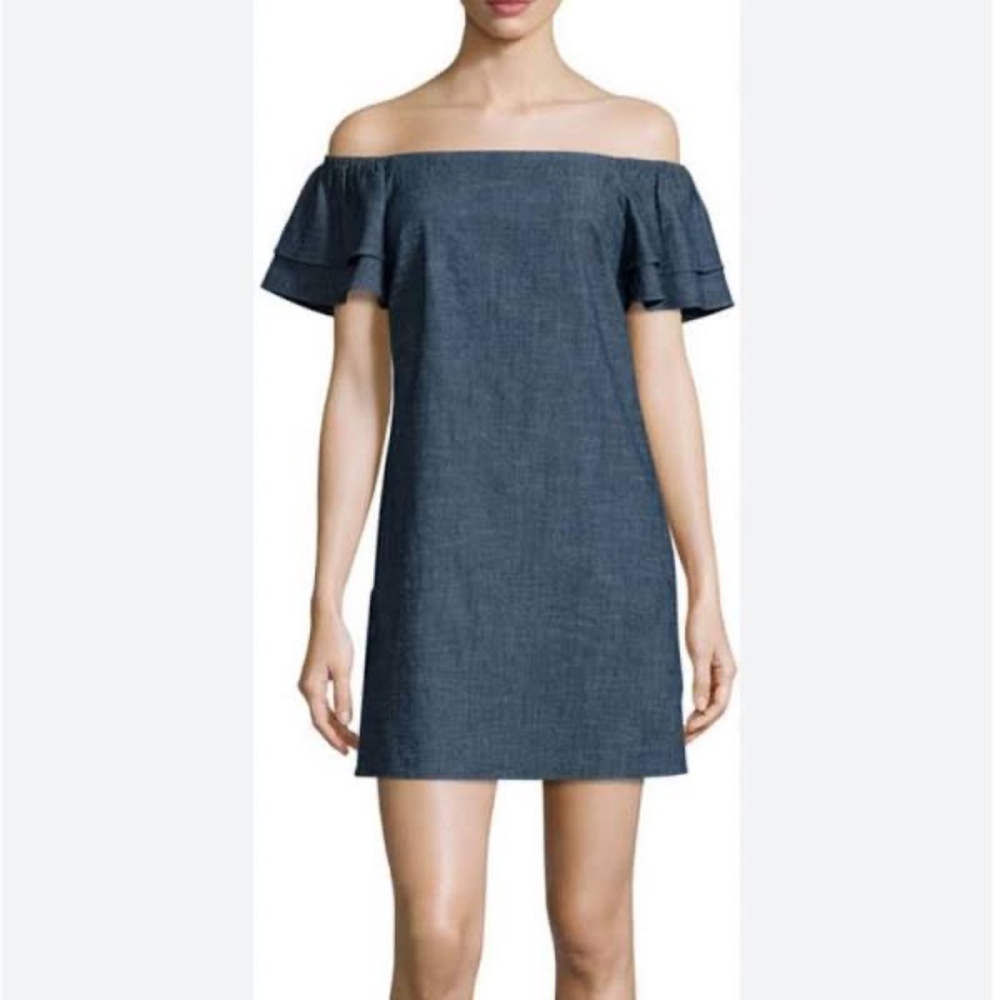 Alice + Olivia Off-the-Shoulder Denim Dress Size M Summer ~ Vacation!